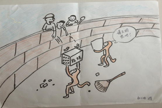 学生文明礼仪宣传画作品