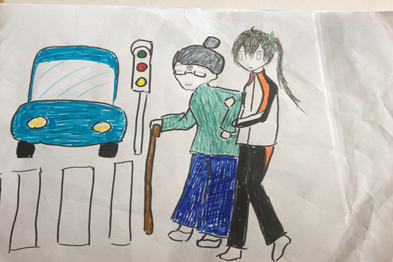 学生文明礼仪宣传画作品